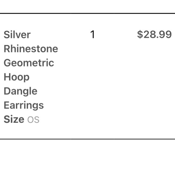 Silver Rhinestone Geometric Dangle Earrings - Picture 5 of 5